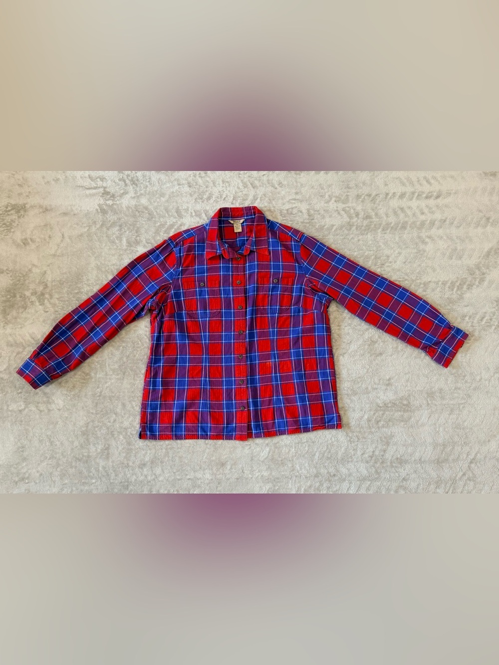 Duluth Trading Co. Red & Blue Plaid Flannel Shirt XL Thick Cabincore Button Down
